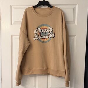 Simply Blessed Tan Sweatshirt